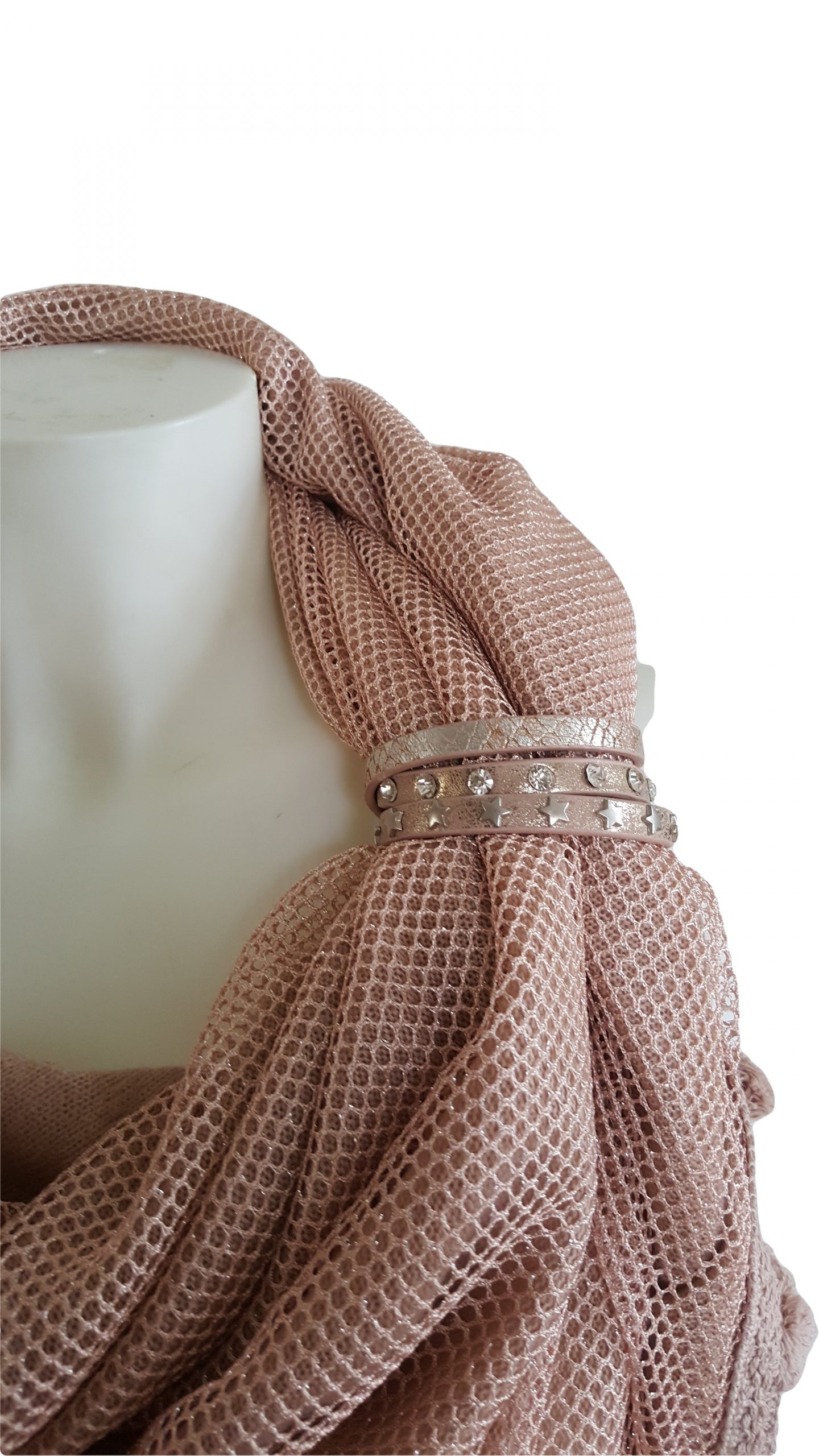 biologisch Instrument Bevestigen sjaalbandjes roze steentjes en sterren - Darcey&Dolls